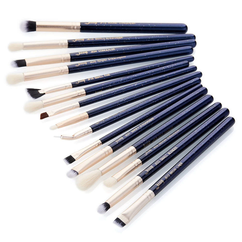 Jessup 15PCS Makeup brushes set Beauty kits Eye Make up brush EYESHADOW LIP BRUSH BLENDER Prussian Blue / Golden Sands