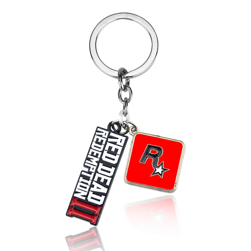 Red Dead 2 Redemption Keychain Rockstar Game Pendant Metal Key Ring Holder Men Car Women Bag Key Chain Chaveiro Jewelry