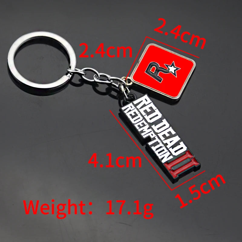 Red Dead 2 Redemption Keychain Rockstar Game Pendant Metal Key Ring Holder Men Car Women Bag Key Chain Chaveiro Jewelry