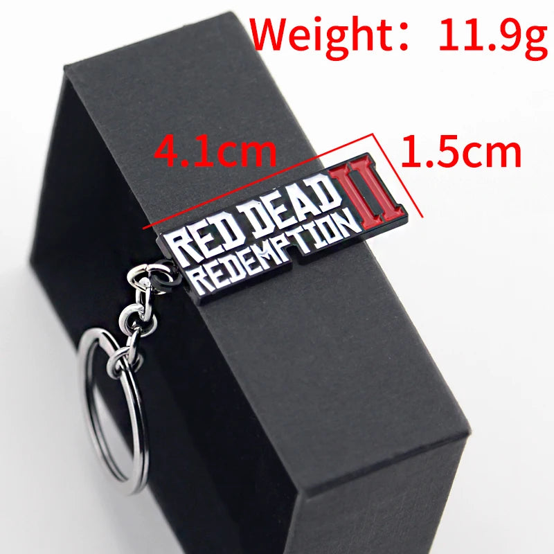 Red Dead 2 Redemption Keychain Rockstar Game Pendant Metal Key Ring Holder Men Car Women Bag Key Chain Chaveiro Jewelry