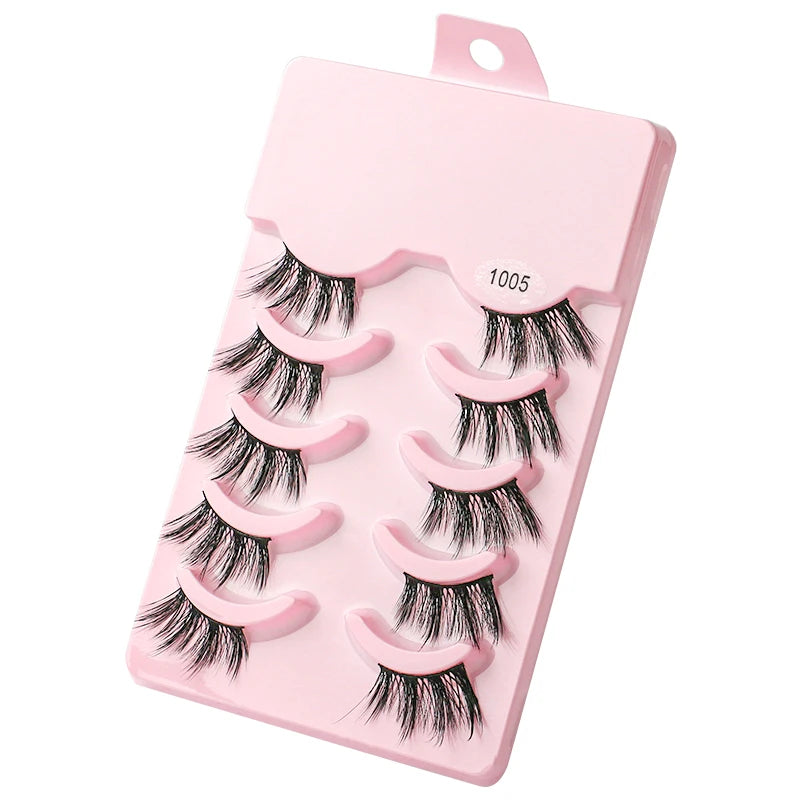 3/5/10 Pairs Half Lashes Natural False Eyelashes Fake Lashes Wispy Long Make Up Faux 3d Mink Eyelash Extensions Mink Eyelashes