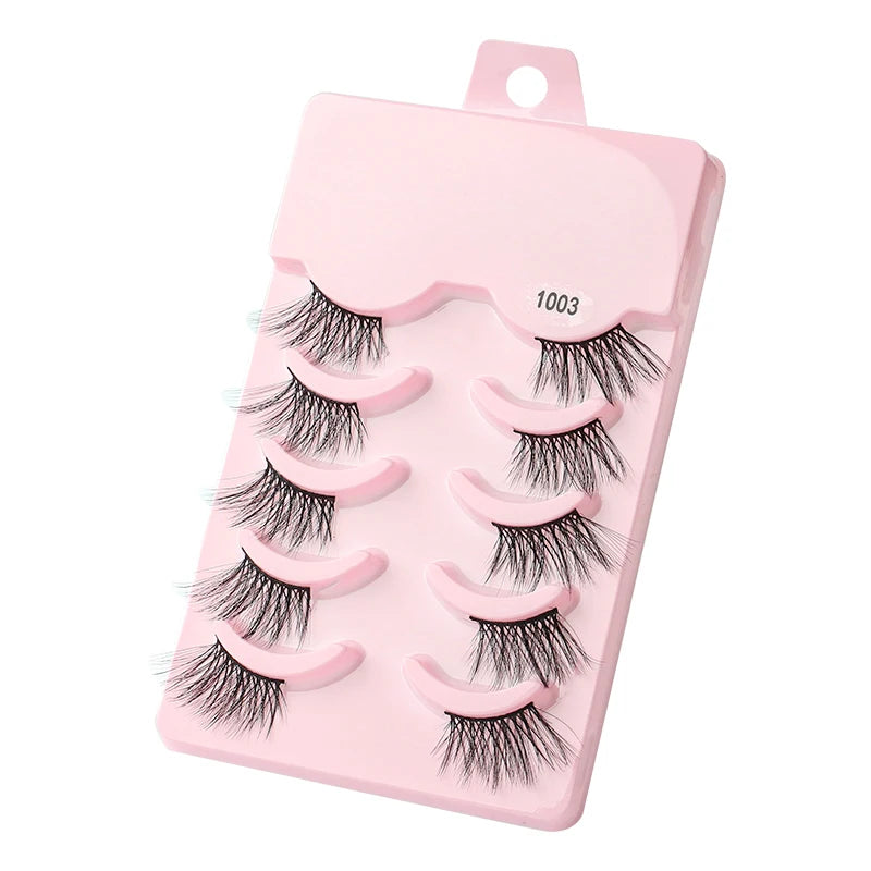 3/5/10 Pairs Half Lashes Natural False Eyelashes Fake Lashes Wispy Long Make Up Faux 3d Mink Eyelash Extensions Mink Eyelashes