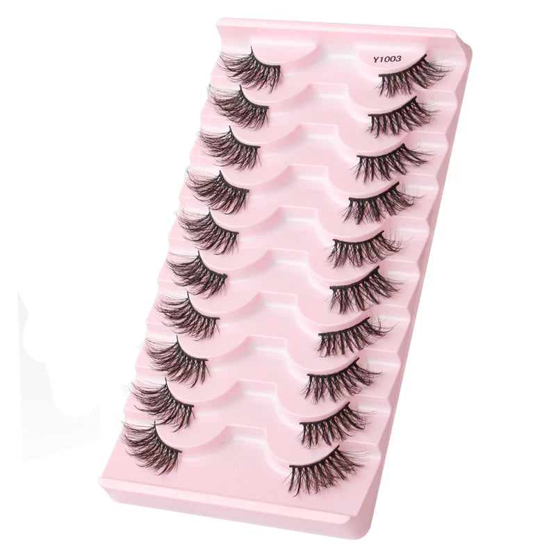 3/5/10 Pairs Half Lashes Natural False Eyelashes Fake Lashes Wispy Long Make Up Faux 3d Mink Eyelash Extensions Mink Eyelashes