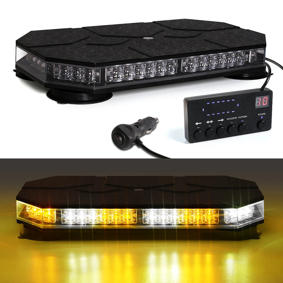 12V 24V Car Roof Top Strobe Lights Emergency Warning 42 LED Safety Magnetic Mount Truck Ambulance Snow Plow Smart Controller