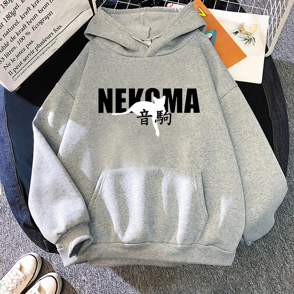 Hot Sale Japanese Anime Haikyuu NEKOMA Hoodies Men Women's Sweatshirts Harajuku Oversized Autumn Winter Streetwear Boys Girls Pu