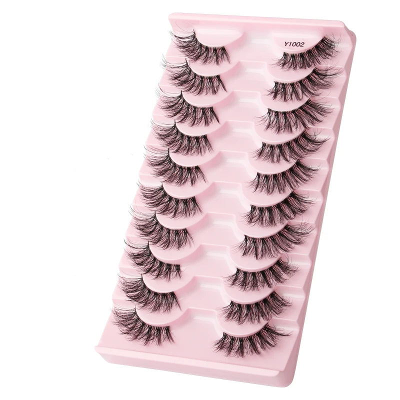 3/5/10 Pairs Half Lashes Natural False Eyelashes Fake Lashes Wispy Long Make Up Faux 3d Mink Eyelash Extensions Mink Eyelashes