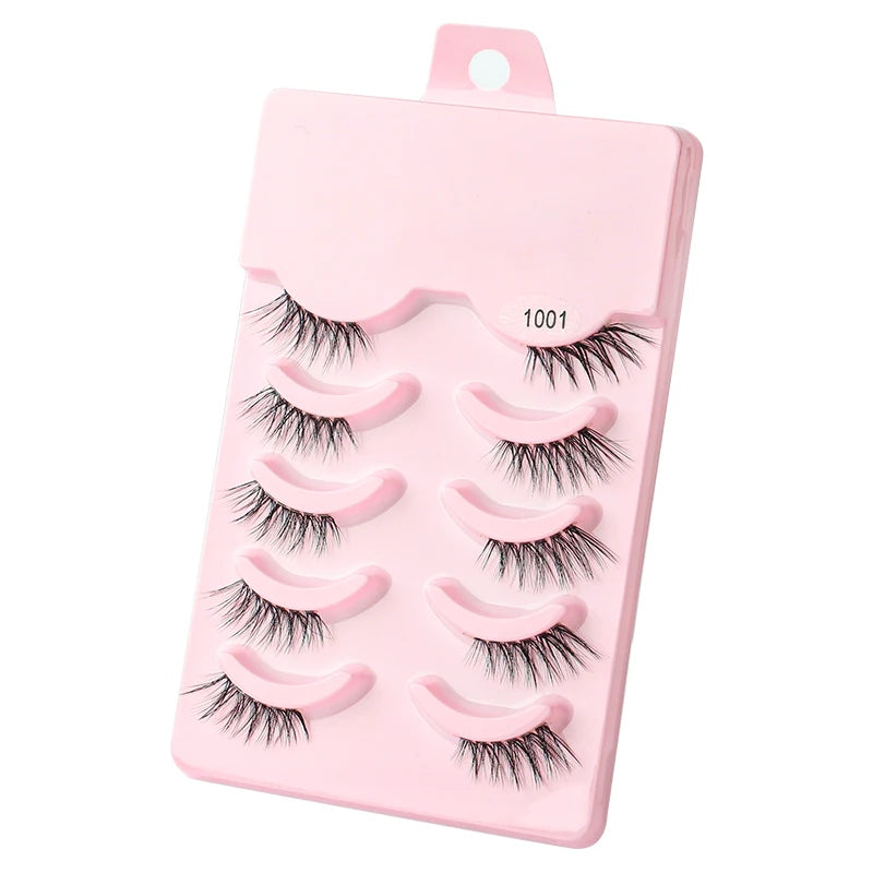 3/5/10 Pairs Half Lashes Natural False Eyelashes Fake Lashes Wispy Long Make Up Faux 3d Mink Eyelash Extensions Mink Eyelashes