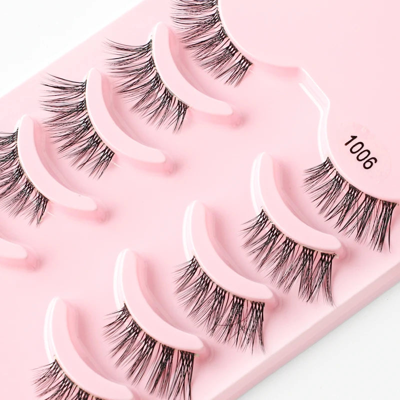 3/5/10 Pairs Half Lashes Natural False Eyelashes Fake Lashes Wispy Long Make Up Faux 3d Mink Eyelash Extensions Mink Eyelashes