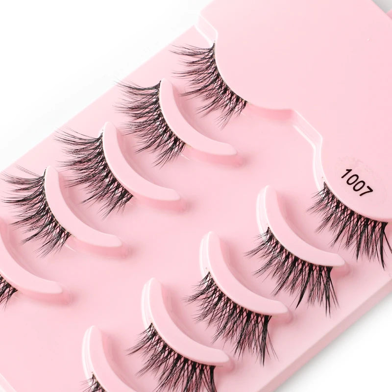 3/5/10 Pairs Half Lashes Natural False Eyelashes Fake Lashes Wispy Long Make Up Faux 3d Mink Eyelash Extensions Mink Eyelashes