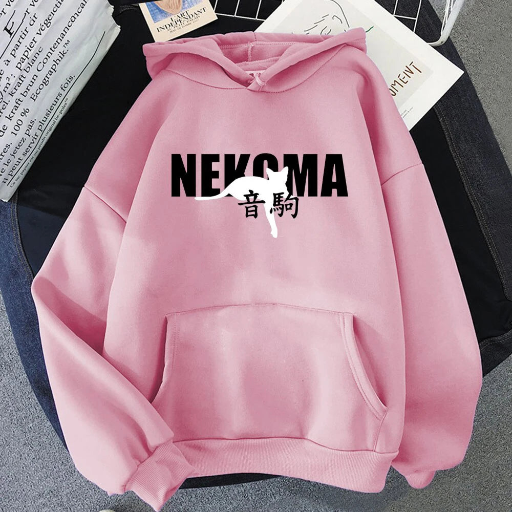 Hot Sale Japanese Anime Haikyuu NEKOMA Hoodies Men Women's Sweatshirts Harajuku Oversized Autumn Winter Streetwear Boys Girls Pu