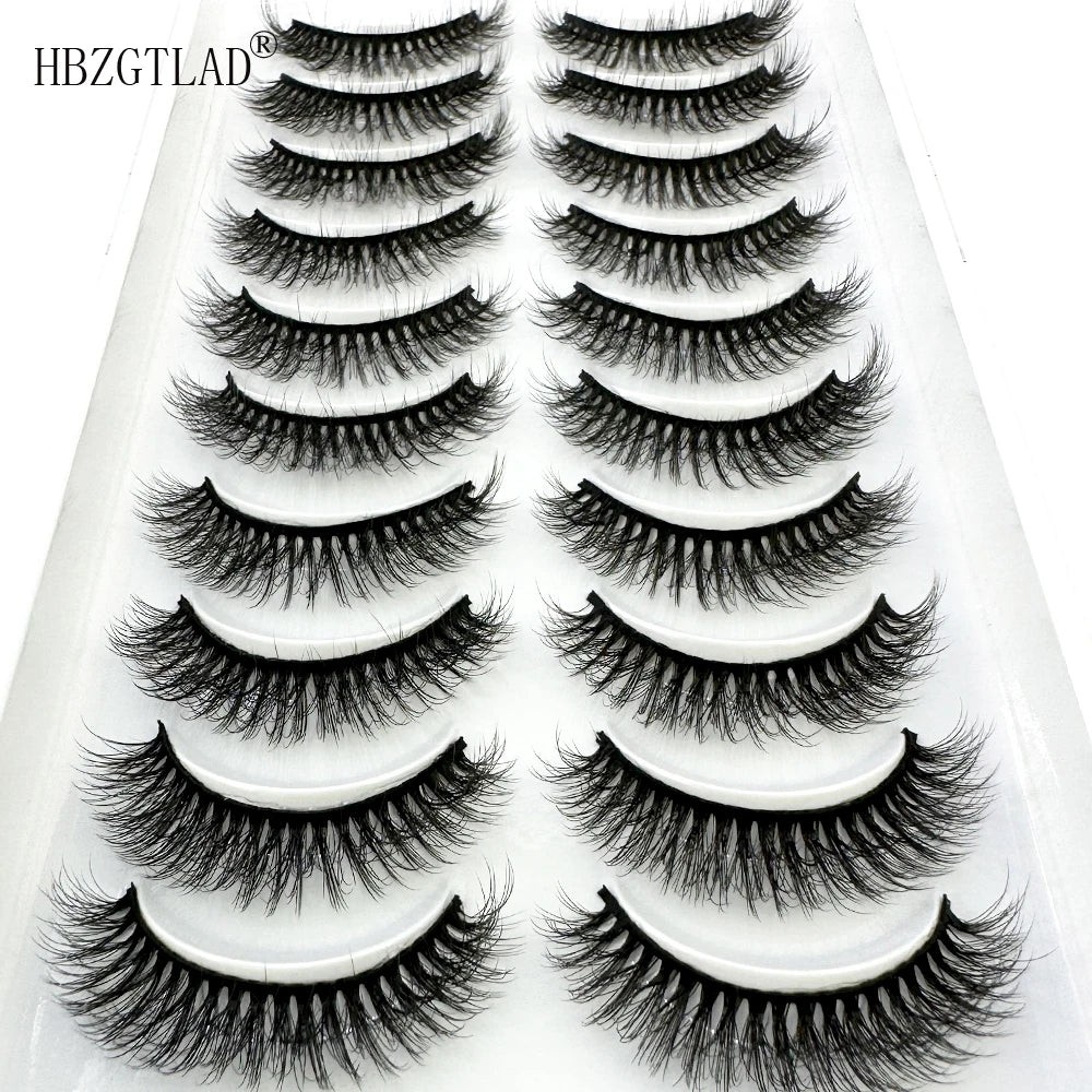 NEW 10pairs makeup eyelashes soft fluffy lashes false eyelashes dramatic 3d mink lashes lash extension make up cilio faux cils