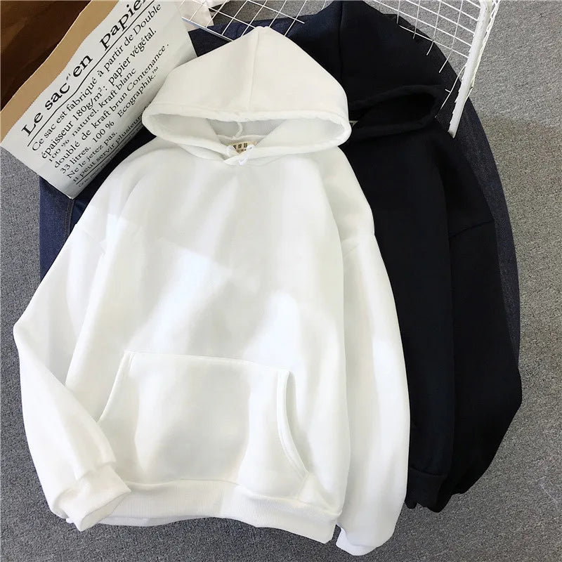 Women Fashion Hoodie Coat Spring Autumn Long Sleeve Pullover Round Neck Clothing Casual Solid Color Streetwear