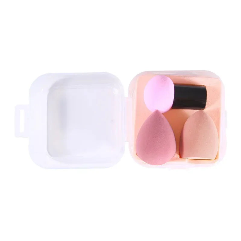 3pcs Makeup Blender Cosmetic Puff Makeup Sponge with Storage Box Foundation Powder Sponge Beauty Tool Women Make Up Accessories