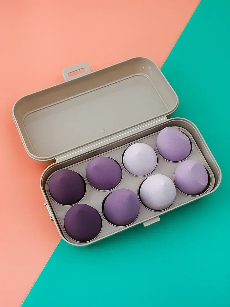 3pcs Makeup Blender Cosmetic Puff Makeup Sponge with Storage Box Foundation Powder Sponge Beauty Tool Women Make Up Accessories