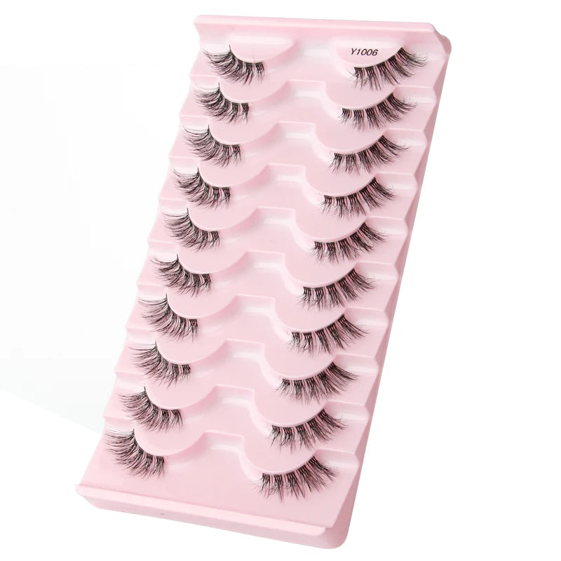 3/5/10 Pairs Half Lashes Natural False Eyelashes Fake Lashes Wispy Long Make Up Faux 3d Mink Eyelash Extensions Mink Eyelashes