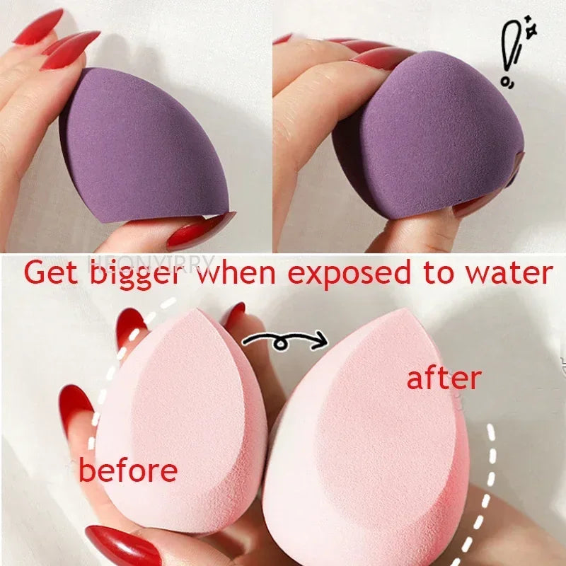 3pcs Makeup Blender Cosmetic Puff Makeup Sponge with Storage Box Foundation Powder Sponge Beauty Tool Women Make Up Accessories