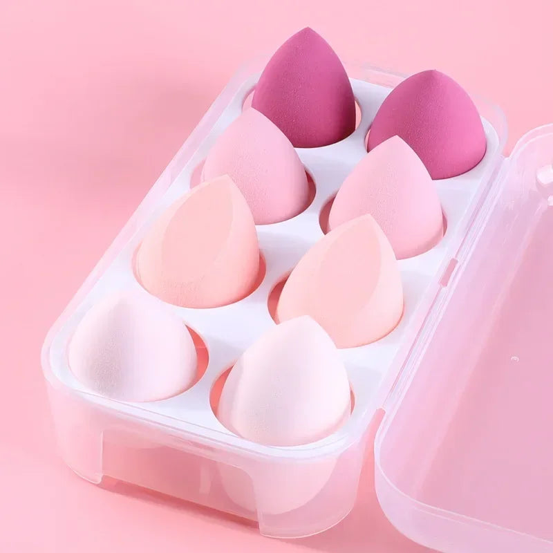 3pcs Makeup Blender Cosmetic Puff Makeup Sponge with Storage Box Foundation Powder Sponge Beauty Tool Women Make Up Accessories