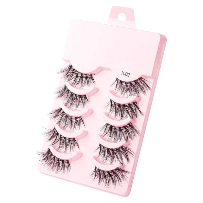 3/5/10 Pairs Half Lashes Natural False Eyelashes Fake Lashes Wispy Long Make Up Faux 3d Mink Eyelash Extensions Mink Eyelashes