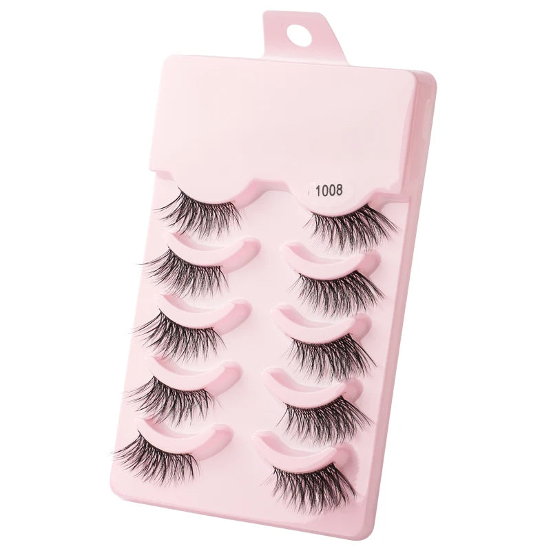 3/5/10 Pairs Half Lashes Natural False Eyelashes Fake Lashes Wispy Long Make Up Faux 3d Mink Eyelash Extensions Mink Eyelashes