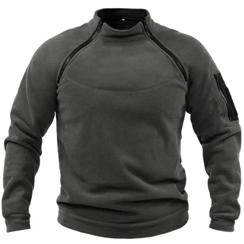 Men's Tactical Outdoor Sport Stand Collar Sweater Pullover Outdoor Warm Tactical Bottoming Shirt