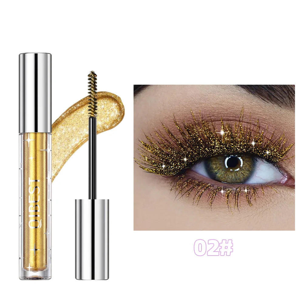 Silver Diamond Glitter Mascara Fast Dry Eyelashes Curls Extension Make-Up Waterproof Long-lasting Lengthens Eye Lash Mascara