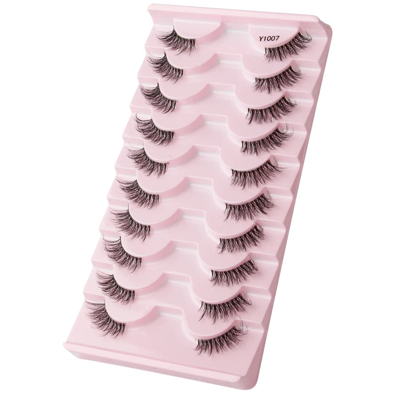 3/5/10 Pairs Half Lashes Natural False Eyelashes Fake Lashes Wispy Long Make Up Faux 3d Mink Eyelash Extensions Mink Eyelashes