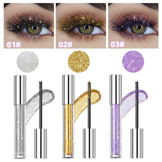 Silver Diamond Glitter Mascara Fast Dry Eyelashes Curls Extension Make-Up Waterproof Long-lasting Lengthens Eye Lash Mascara