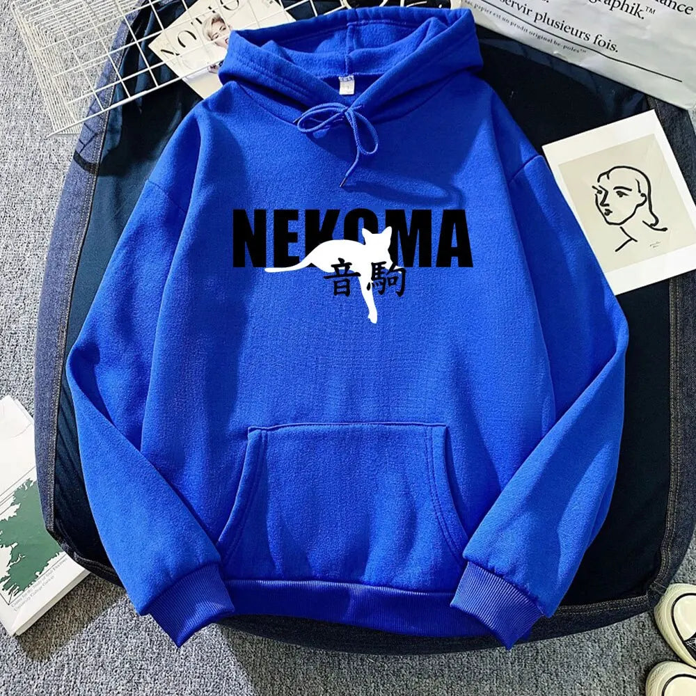 Hot Sale Japanese Anime Haikyuu NEKOMA Hoodies Men Women's Sweatshirts Harajuku Oversized Autumn Winter Streetwear Boys Girls Pu