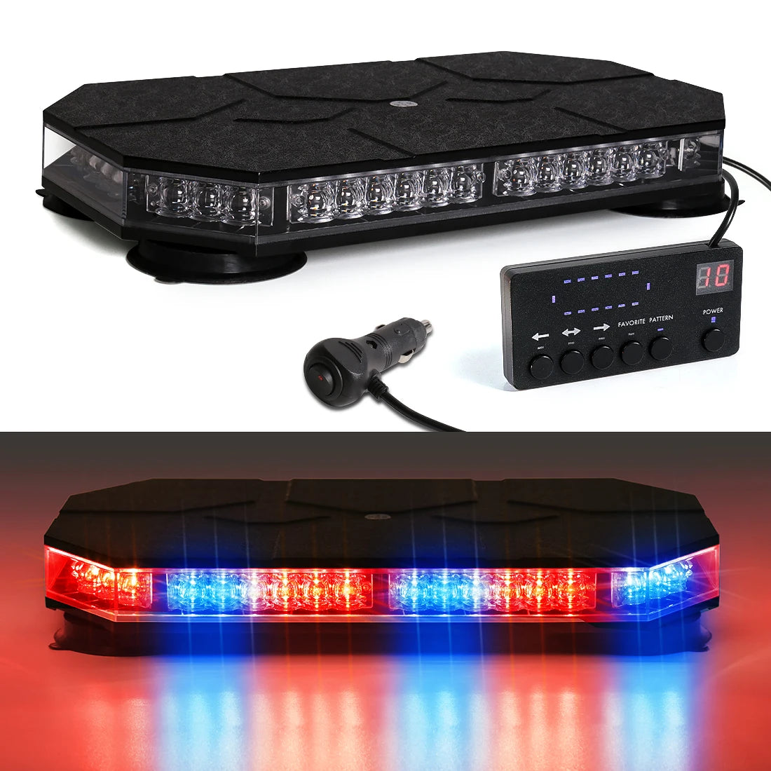 12V 24V Car Roof Top Strobe Lights Emergency Warning 42 LED Safety Magnetic Mount Truck Ambulance Snow Plow Smart Controller