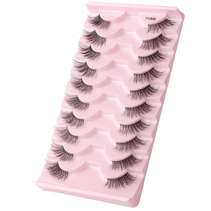 3/5/10 Pairs Half Lashes Natural False Eyelashes Fake Lashes Wispy Long Make Up Faux 3d Mink Eyelash Extensions Mink Eyelashes