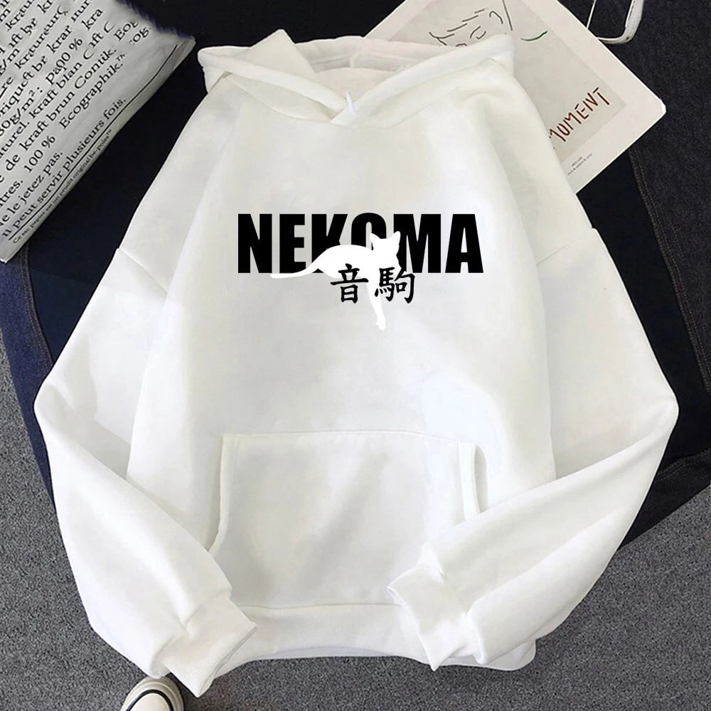 Hot Sale Japanese Anime Haikyuu NEKOMA Hoodies Men Women's Sweatshirts Harajuku Oversized Autumn Winter Streetwear Boys Girls Pu