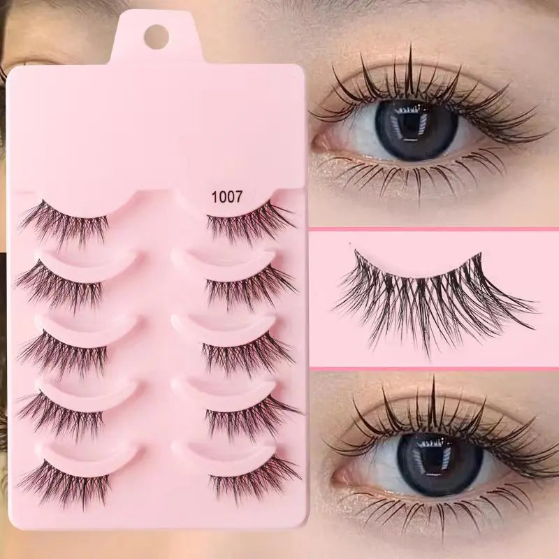 3/5/10 Pairs Half Lashes Natural False Eyelashes Fake Lashes Wispy Long Make Up Faux 3d Mink Eyelash Extensions Mink Eyelashes