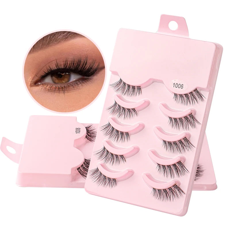 3/5/10 Pairs Half Lashes Natural False Eyelashes Fake Lashes Wispy Long Make Up Faux 3d Mink Eyelash Extensions Mink Eyelashes