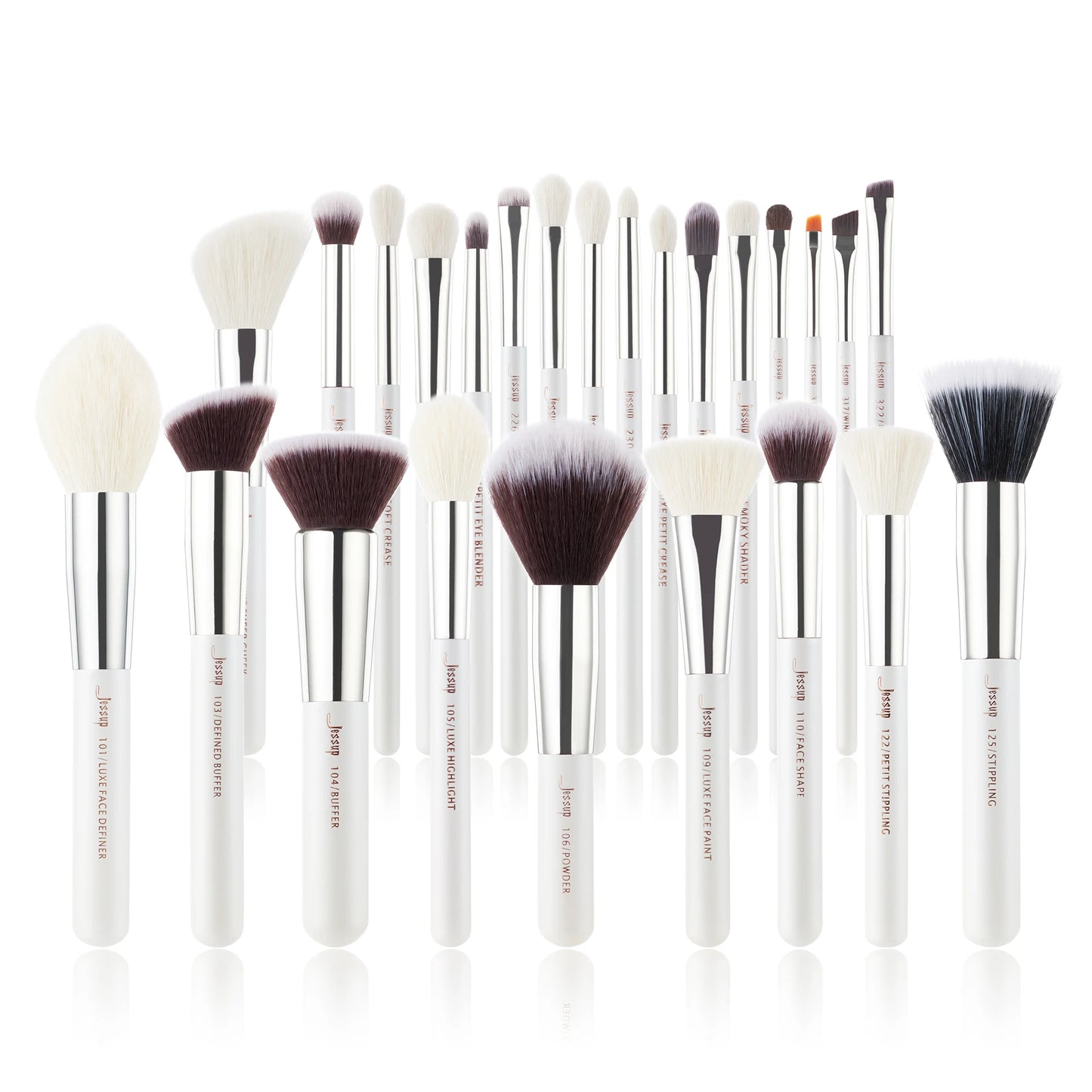 Jessup Makeup brushes set Pearl White/Silver Beauty Foundation Powder Eyeshadow Make up Brushes High quality 10pcs-25pcs